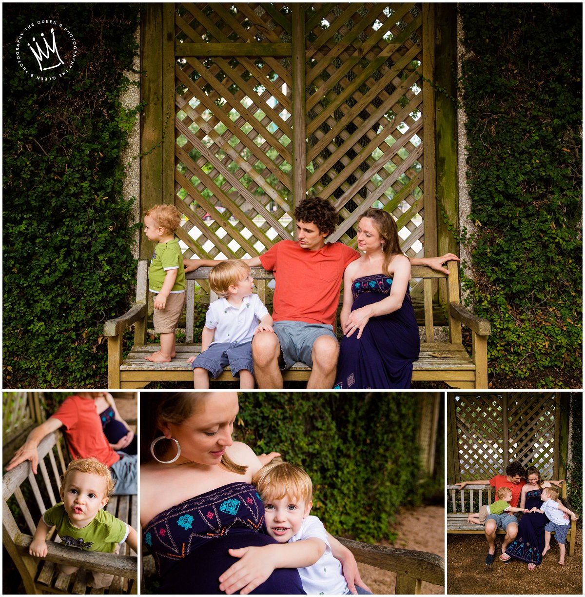 fun family of four maternity photo shoot with toddler boys