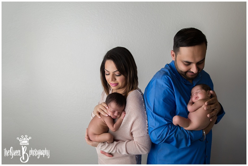 Houston Newborn Photographer studio twin newborn session with parents
