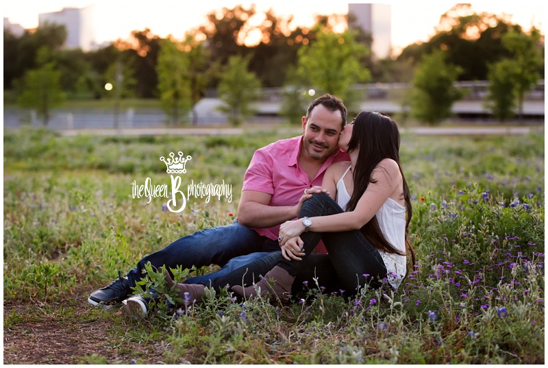 couple in love at sunset anniversary photo shoot