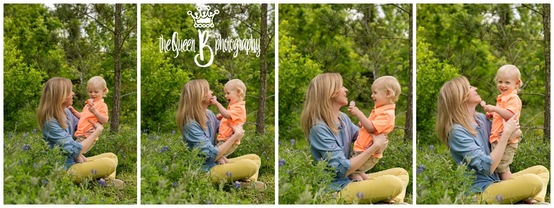 Sugar Land mom plays with son in field of texas bluebonnets