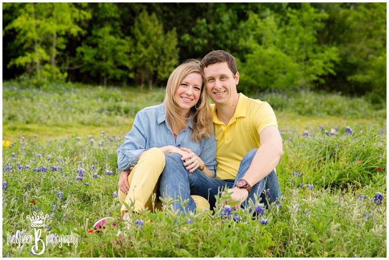 adorable couple in yellow among texas wildflowers