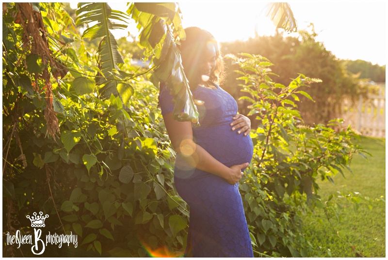sunset maternity portrait of expectant mother