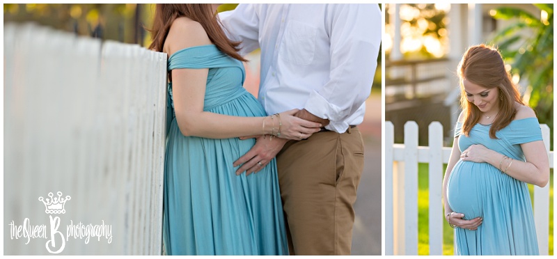 Outdoor Maternity portraits in baby blue gown