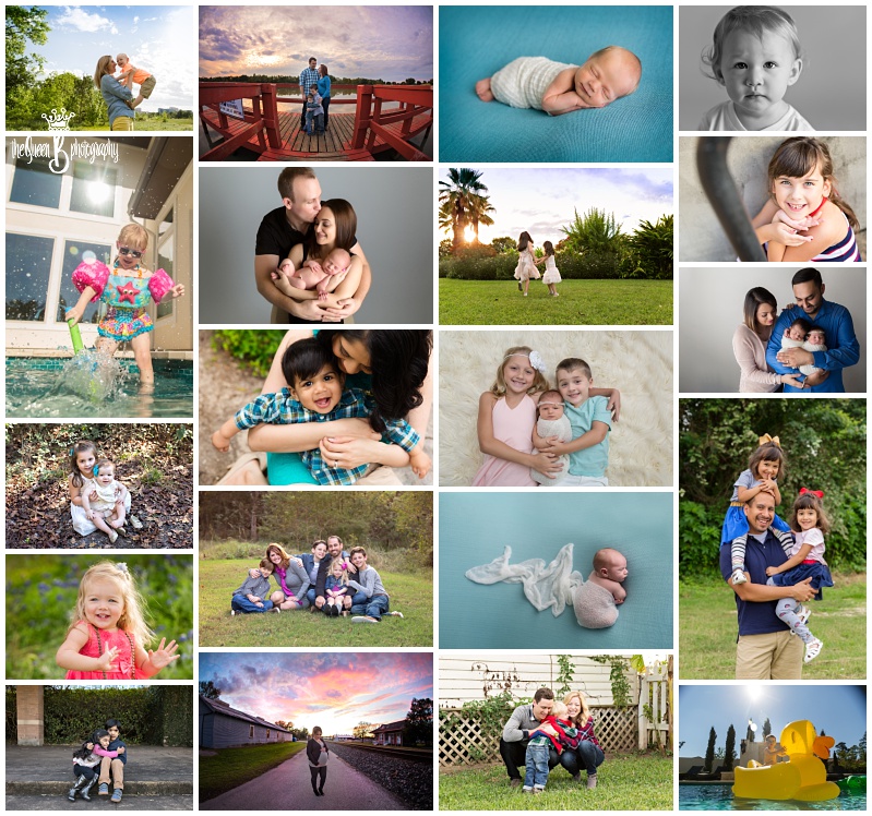 Collage of Houston family portraits