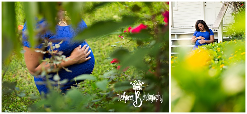 pregnant woman photoshoot in garden flowers