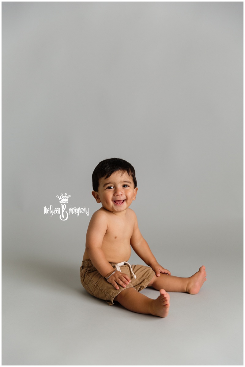 1st Birthday Photo Shoot of happy baby boy