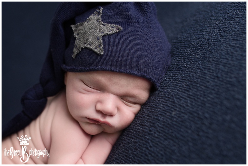 Houston Newborn Photographer captures close up face of sleeping baby boy